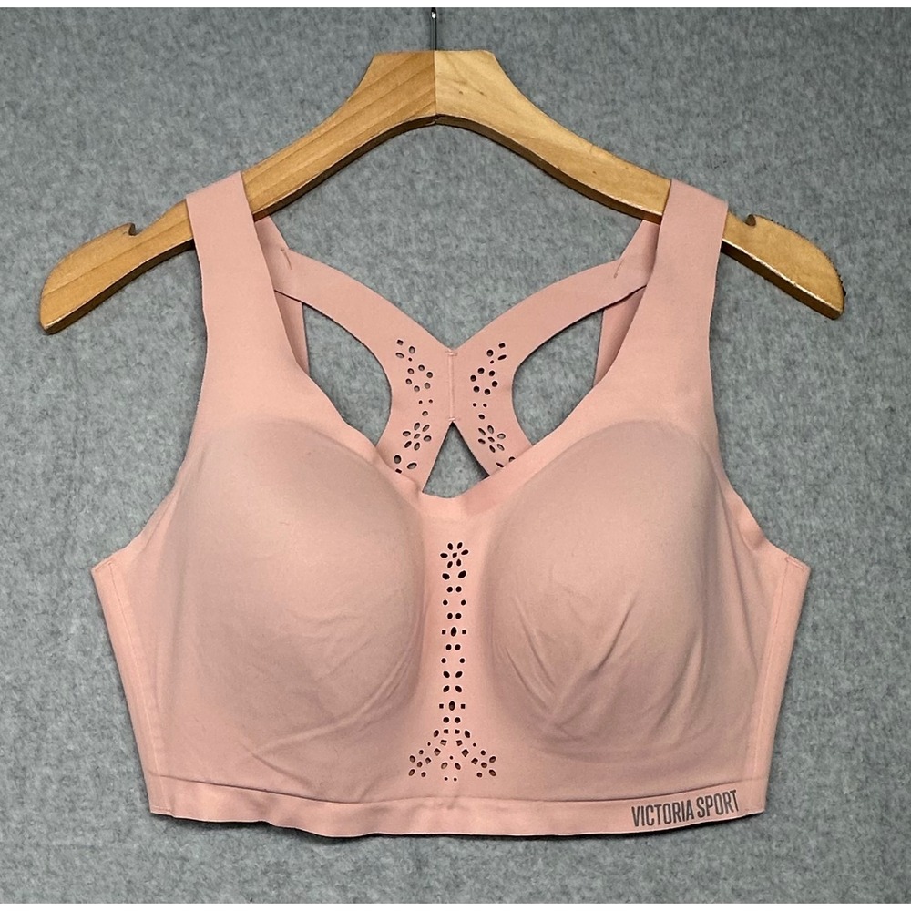 Victoria Sport Angel Max Sports Bra 36DD Pink Laser Cut High Impact Racerback